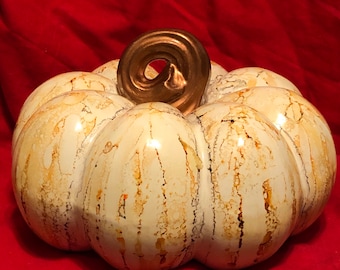 Ceramic Pumpkin with Azure finish and copper Stem