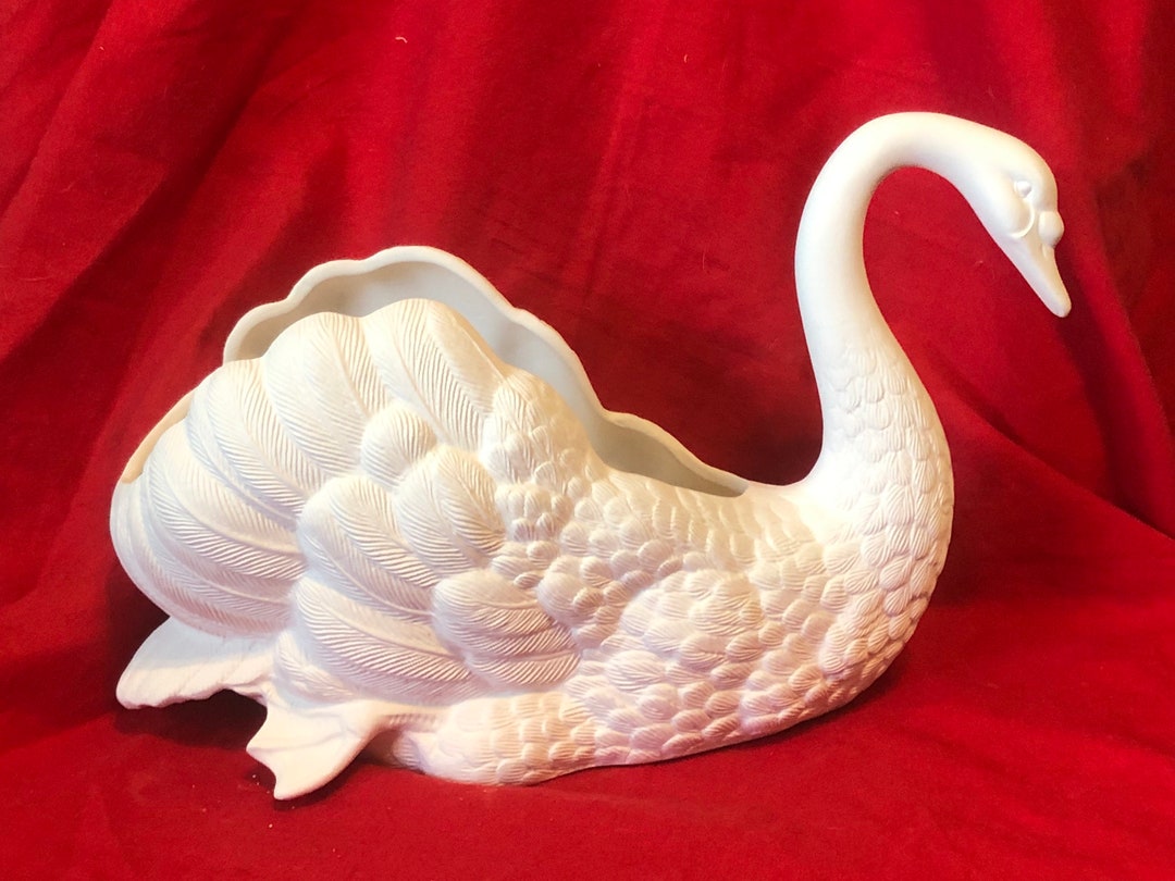 DIY Ceramics to Paint Readytopaint DIY Home Decor Swan Planter