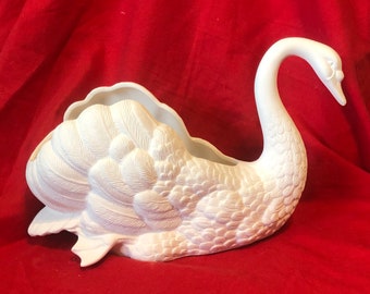 DIY - Ceramics to Paint - Ready-to-Paint DIY Home Decor - Swan Planter Ceramic Bisque - DIY Swan Sculpture - Handmade Swan Flower Pot - Etsy