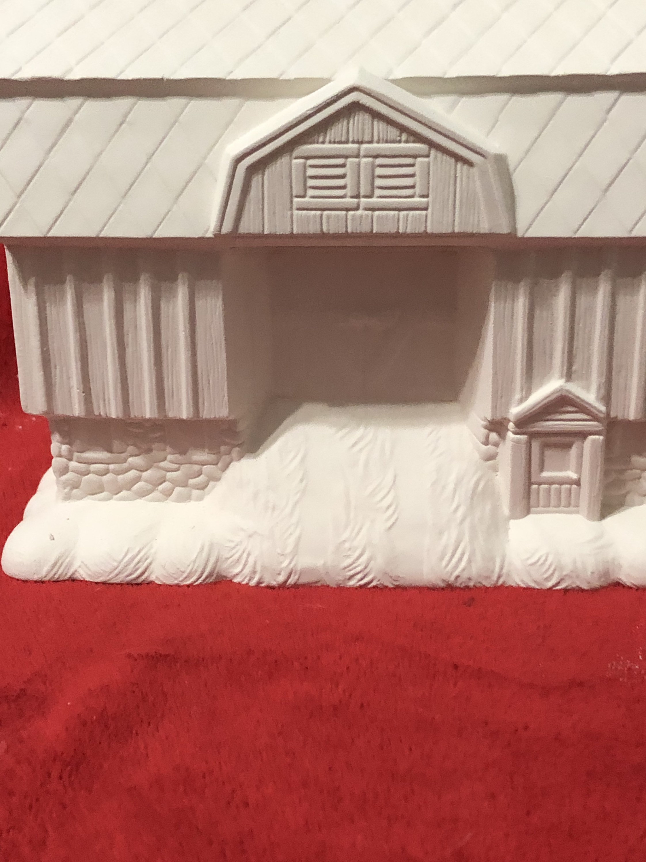 Ceramic Barn with Cobblestone Base Bisque ready to paint