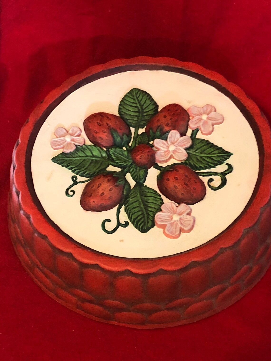Dry Brushed Ceramic Strawberry Stove Eye Cover Etsy