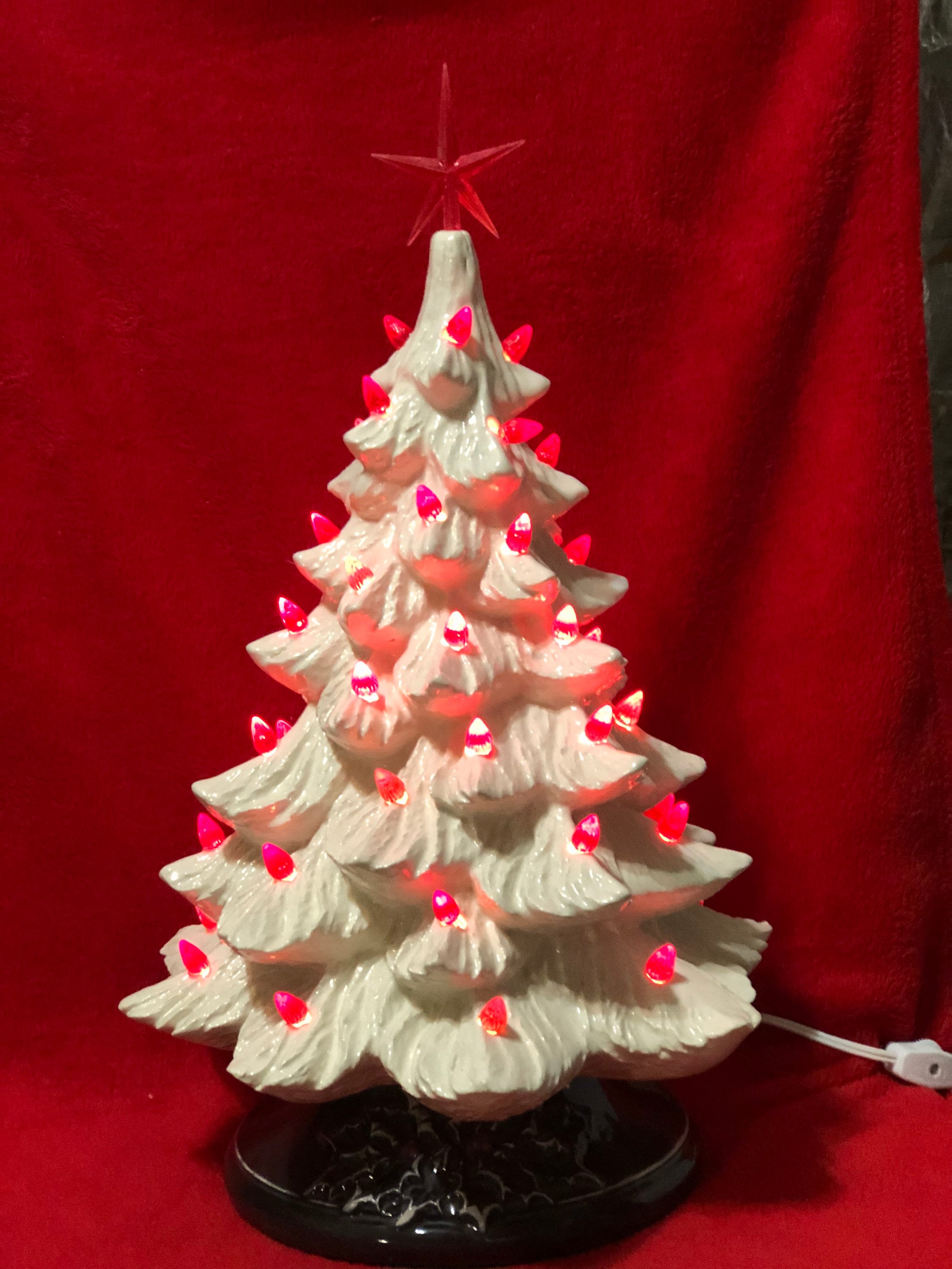 Medium Ceramic Christmas Tree w/Lights - Kiln Fire (Glaze Changes