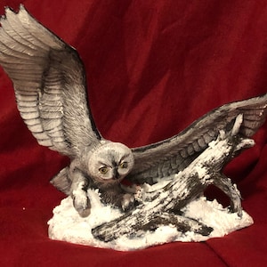Handmade Collectible - Ceramic Owl Home Decor on Etsy - Ceramic Bisque Snow Owl Figurine - Unique Gift for Owl Enthusiasts - Unique Gifts