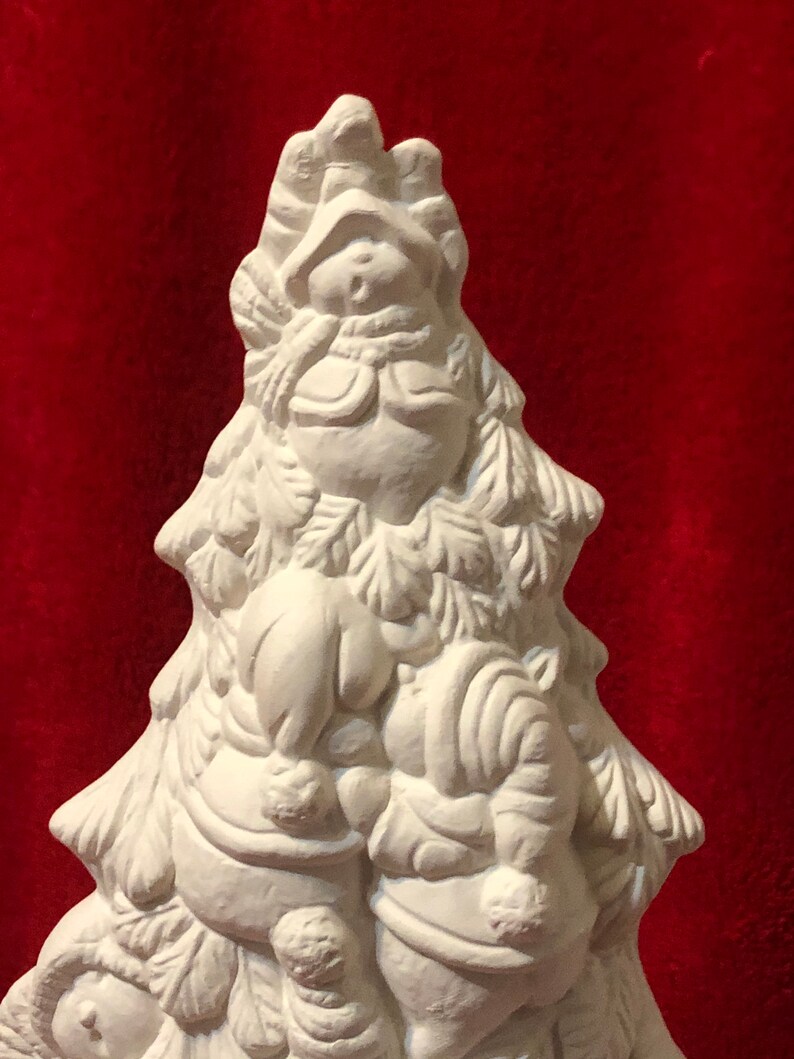 Snowman Christmas Tree with base in ceramic bisque ready to Etsy
