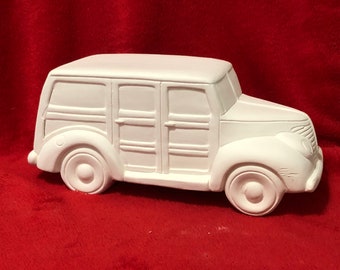 DIY Clay Magic Truck - DIY Ceramic Bisque Woodie - Read to Paint - Unique Gift for Vintage Truck Lovers - Old Truck Home Decor - DIY Truck