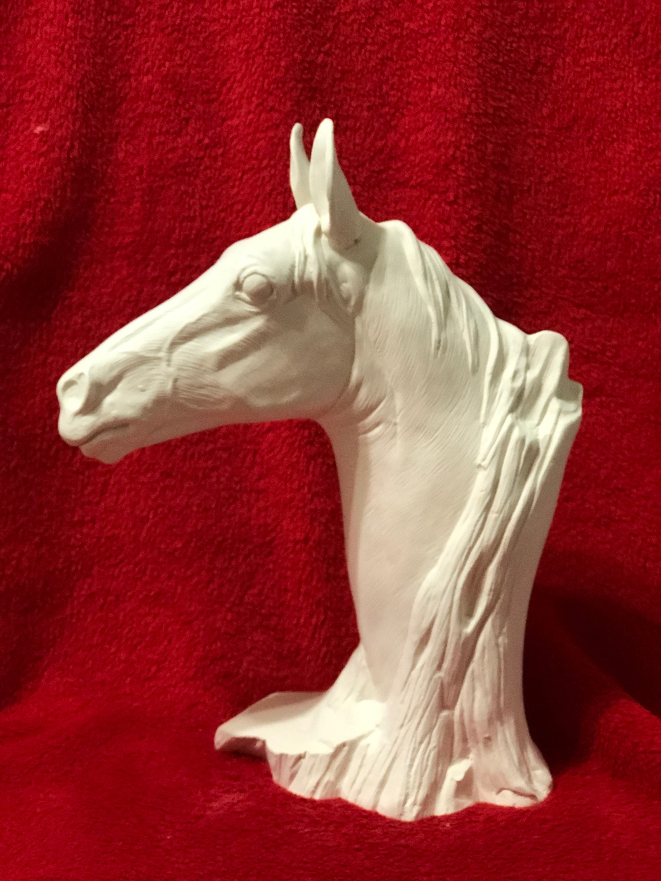 Ceramic Horse Figure, Ready to Paint, Handmade Sculpture