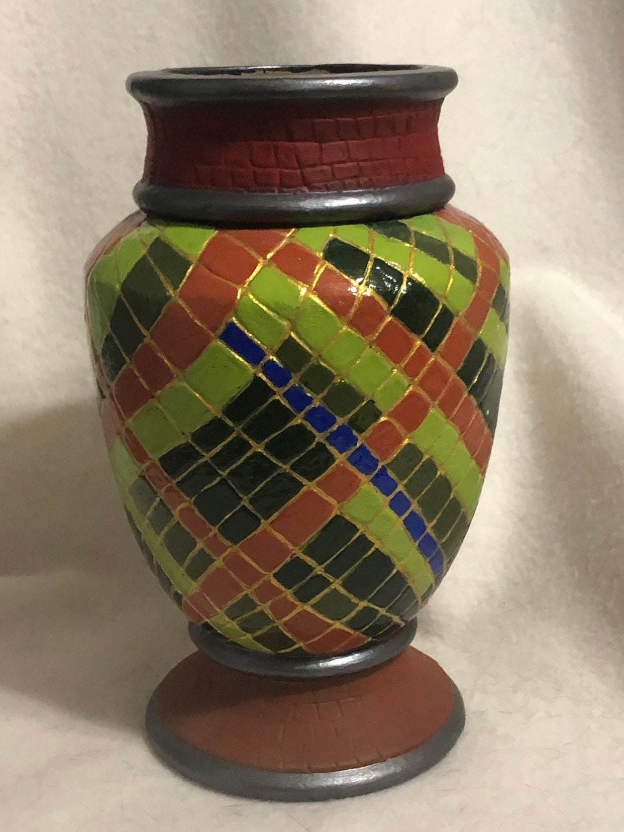 Decorative hand painted Ceramic Vase by jmdceramicsart