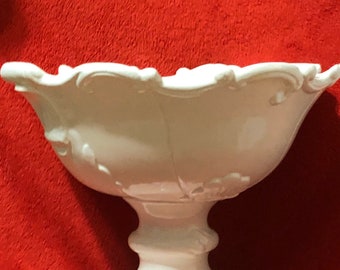 Rare Milk Glazed Ceramic Decorative Fruit Bowl