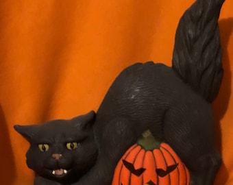 Halloween Cat and Pumpkin with cutouts for light