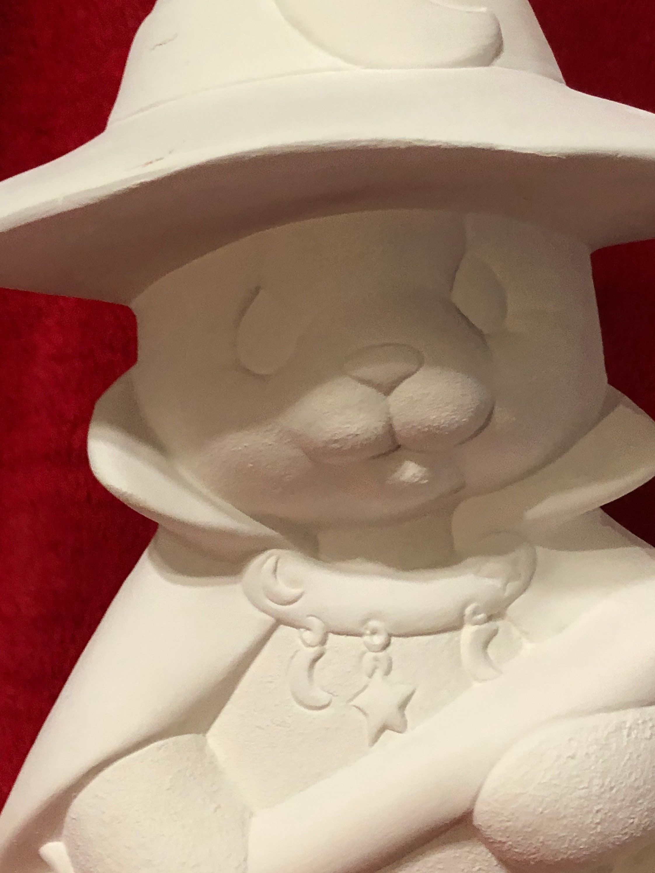 Clay Magic Witch Boy Bear in Ceramic Bisque ready to paint
