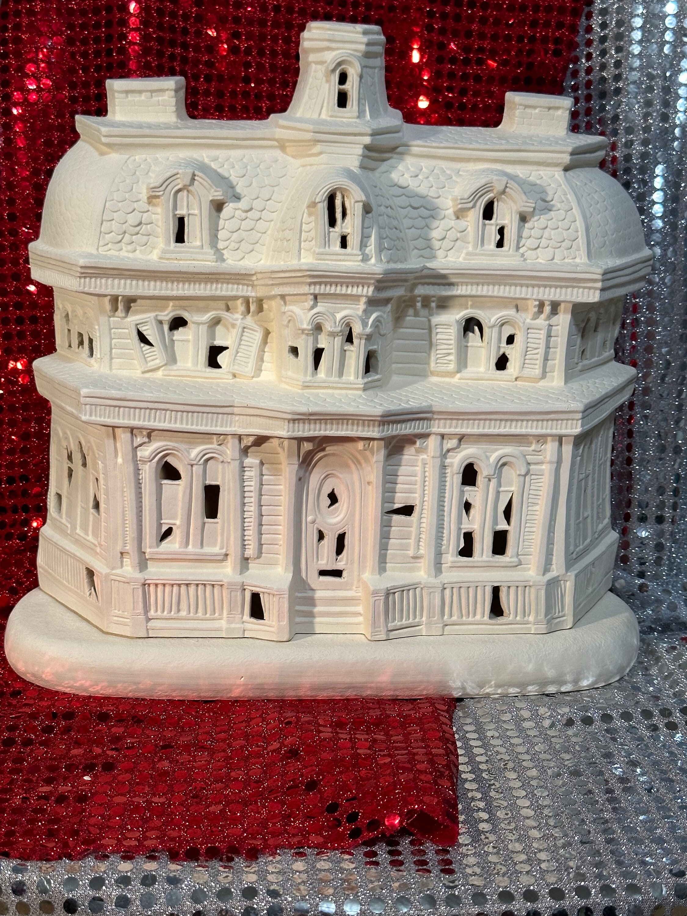 Ready to Paint Ceramic Bisque Christmas House 