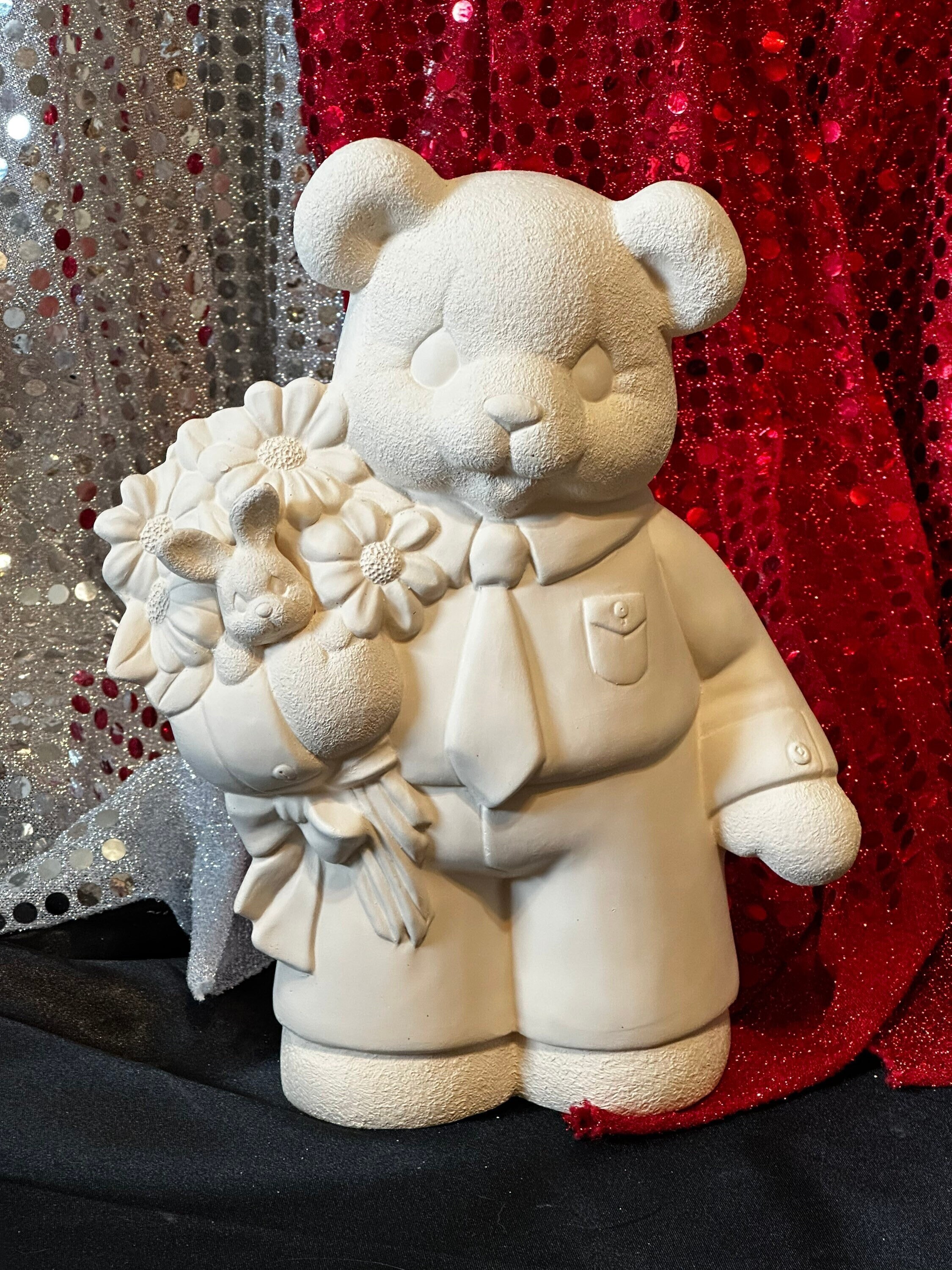 Easter Bear Male in Ceramic Bisque Ready to Paint by Jmdceramicsart - Etsy