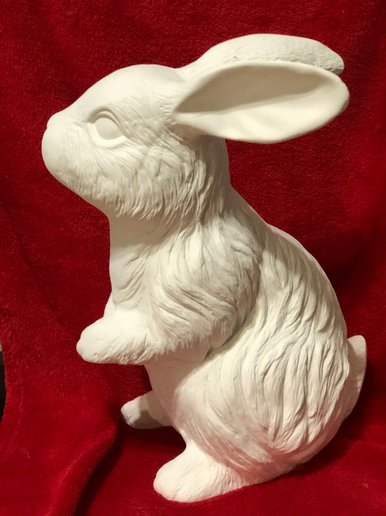 Sitting Rabbit in ceramic bisque ready to paint