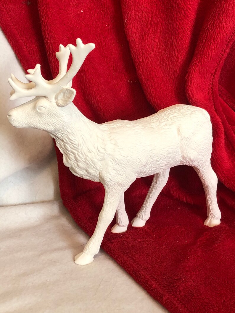 Ceramic Reindeer in Bisque Ready to Paint Etsy