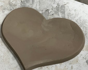 Ceramic Heart Base in bisque ready to paint by jmdceramicsart