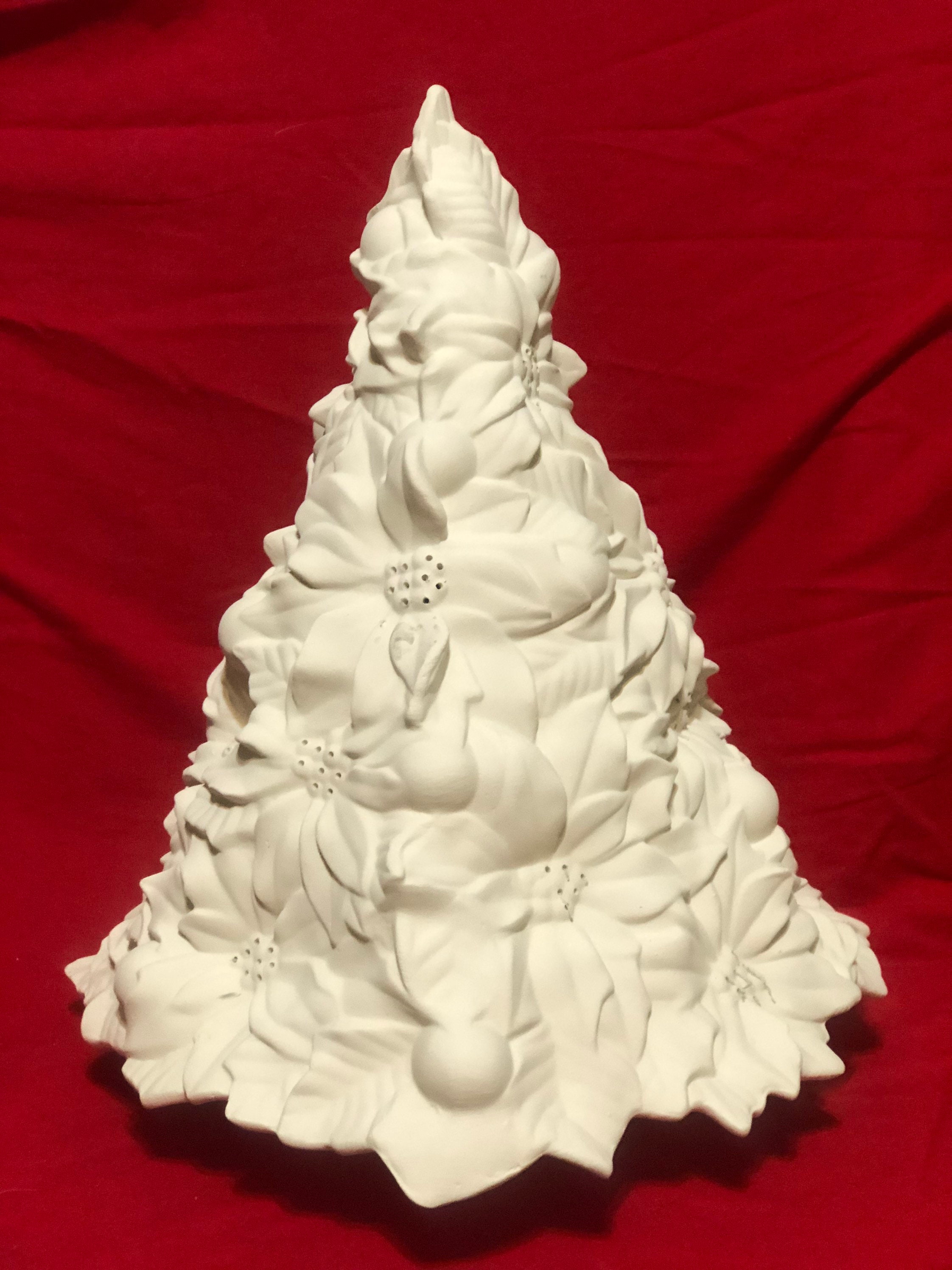 Rare Atlantic Ceramic Poinsettia Tree With Holes for Lights in Etsy