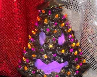 Handcrafted Ceramic Halloween Tree: Spooky Holiday Decor - Witch Halloween Tree