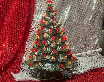 Green Luster Ceramic Christmas Tree: Small Doc Holliday Ornament - Small Handmade Ceramic Xmas Tree