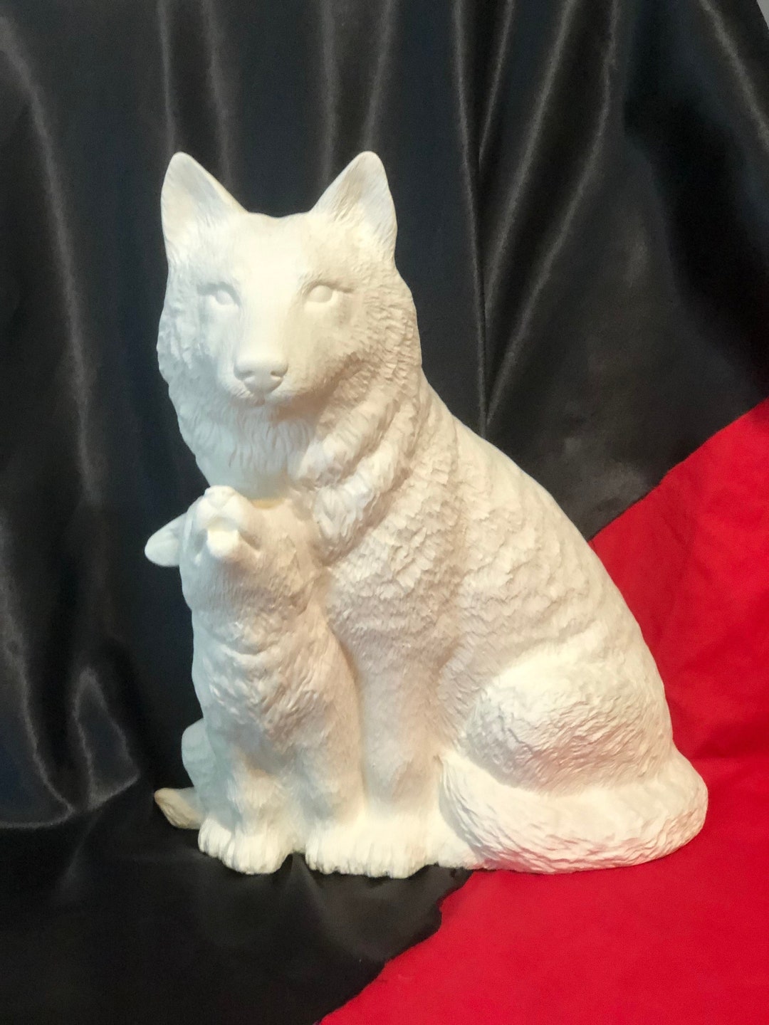 Scioto Molds Nurtering Wolves in Ceramic Bisque Ready to Paint Etsy