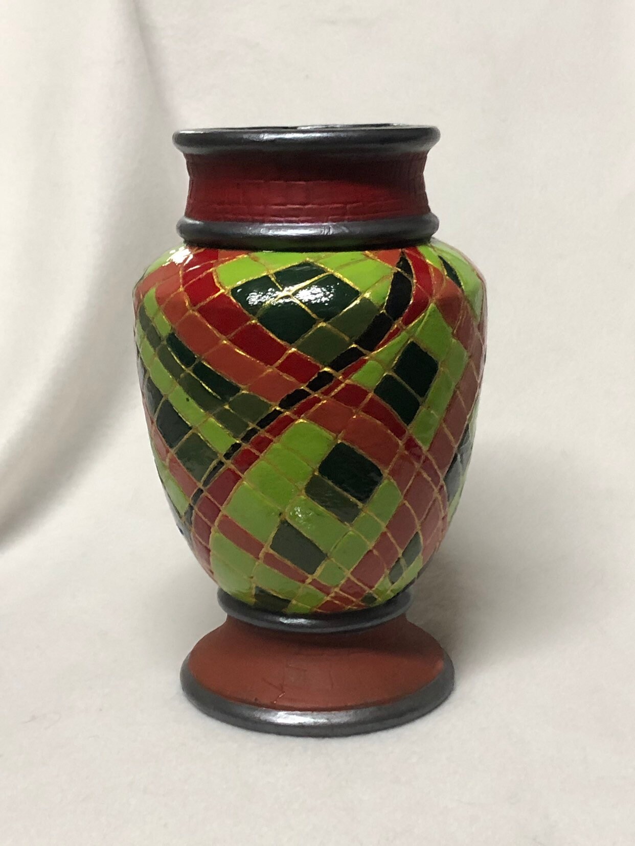 Decorative hand painted Ceramic Vase by jmdceramicsart