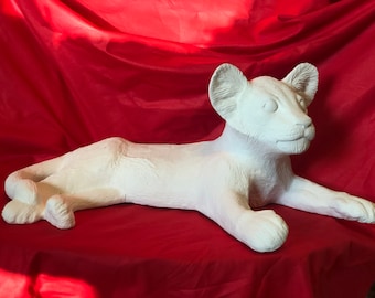 Duncan Molds Lion Cub in ceramic bisque ready to paint by jmdceramicsart