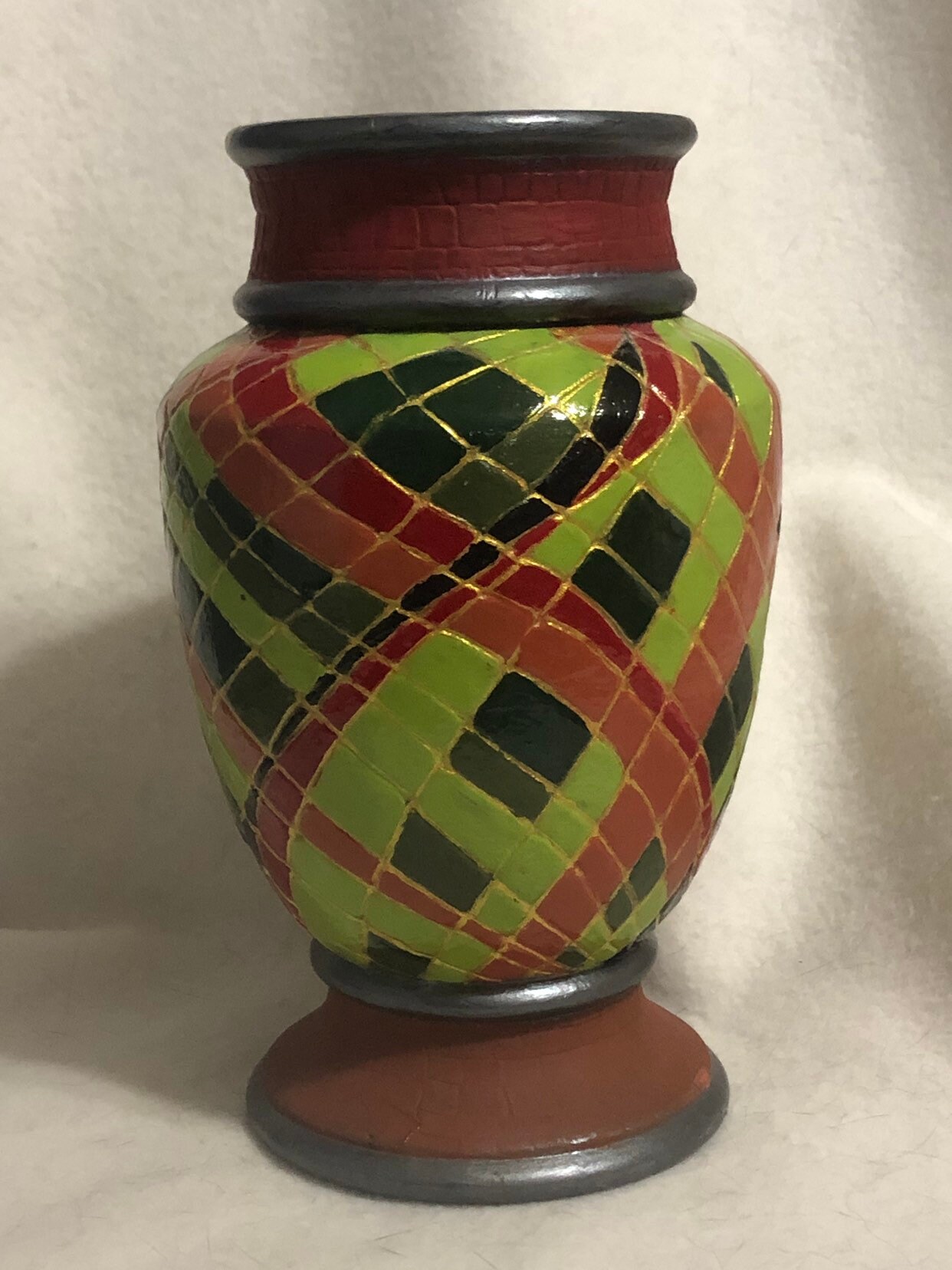 Decorative hand painted Ceramic Vase by jmdceramicsart