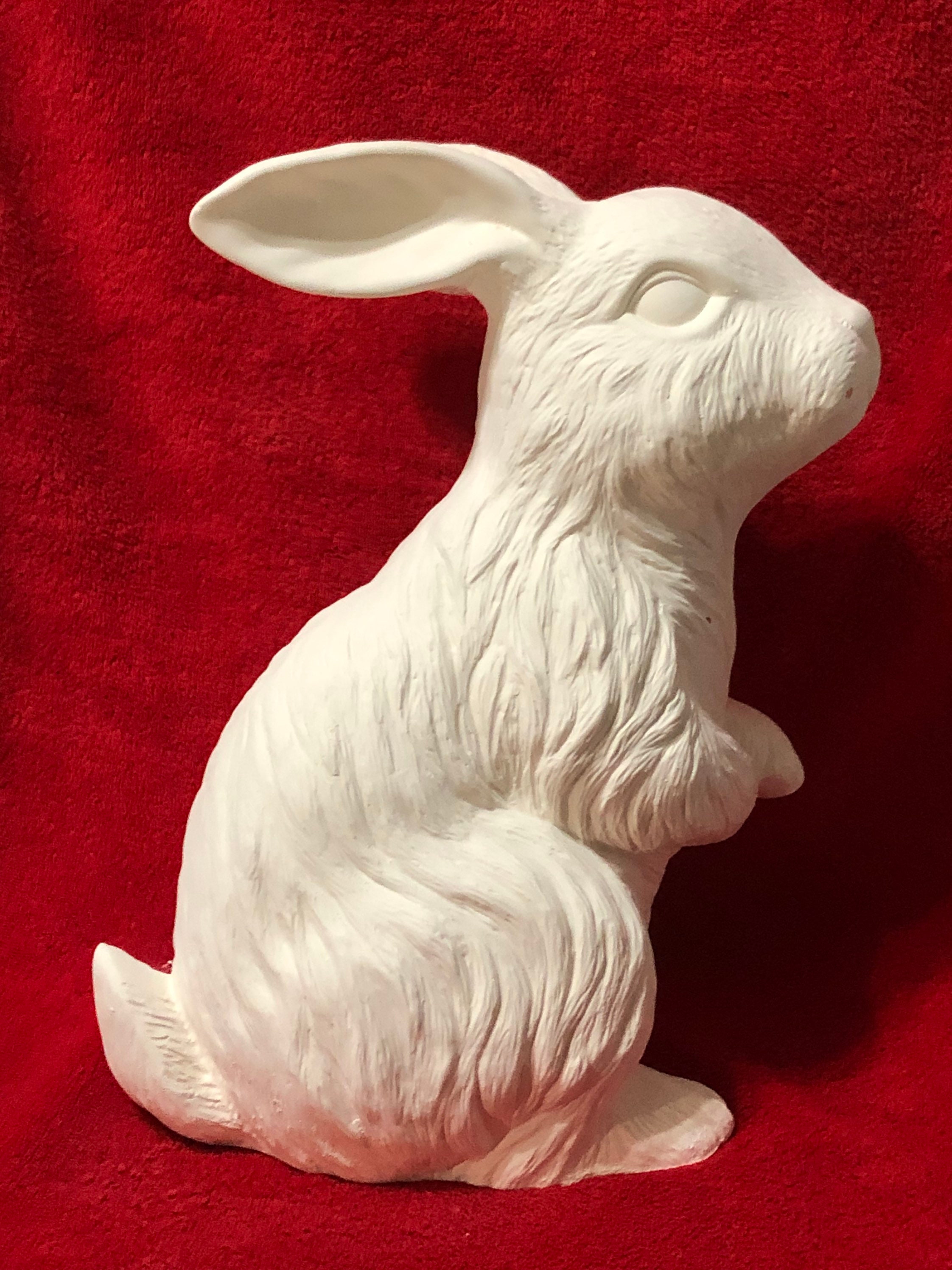 Sitting Rabbit in ceramic bisque ready to paint