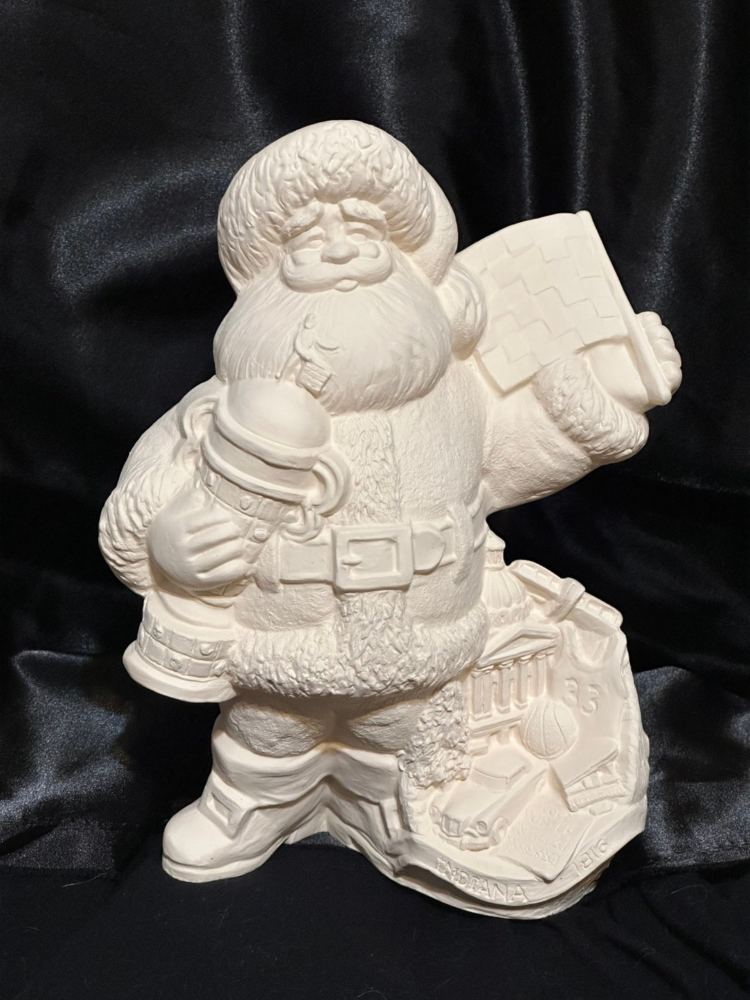Rare Gare Molds Indiana State Santa in Ceramic Bisque Ready to Paint by