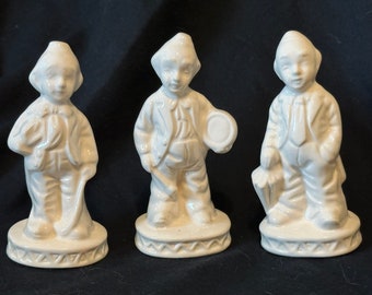 Set of 3 Milk Glass glazed clowns by jmdceramicsart