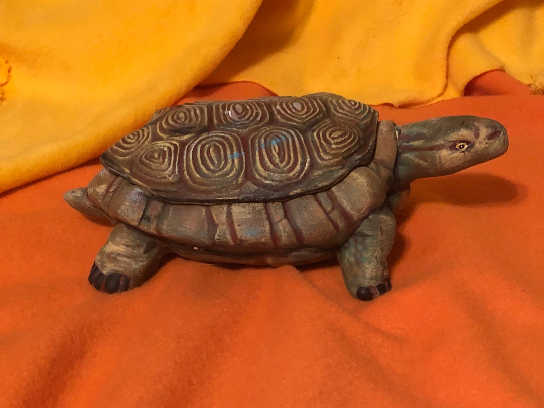 Handmade Ceramic Turtle Dish: Dry Brushed Jewelry Box - Etsy