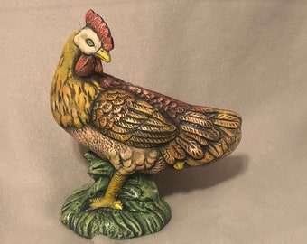 Orange Hen Ceramic Art by jmdceramicsart