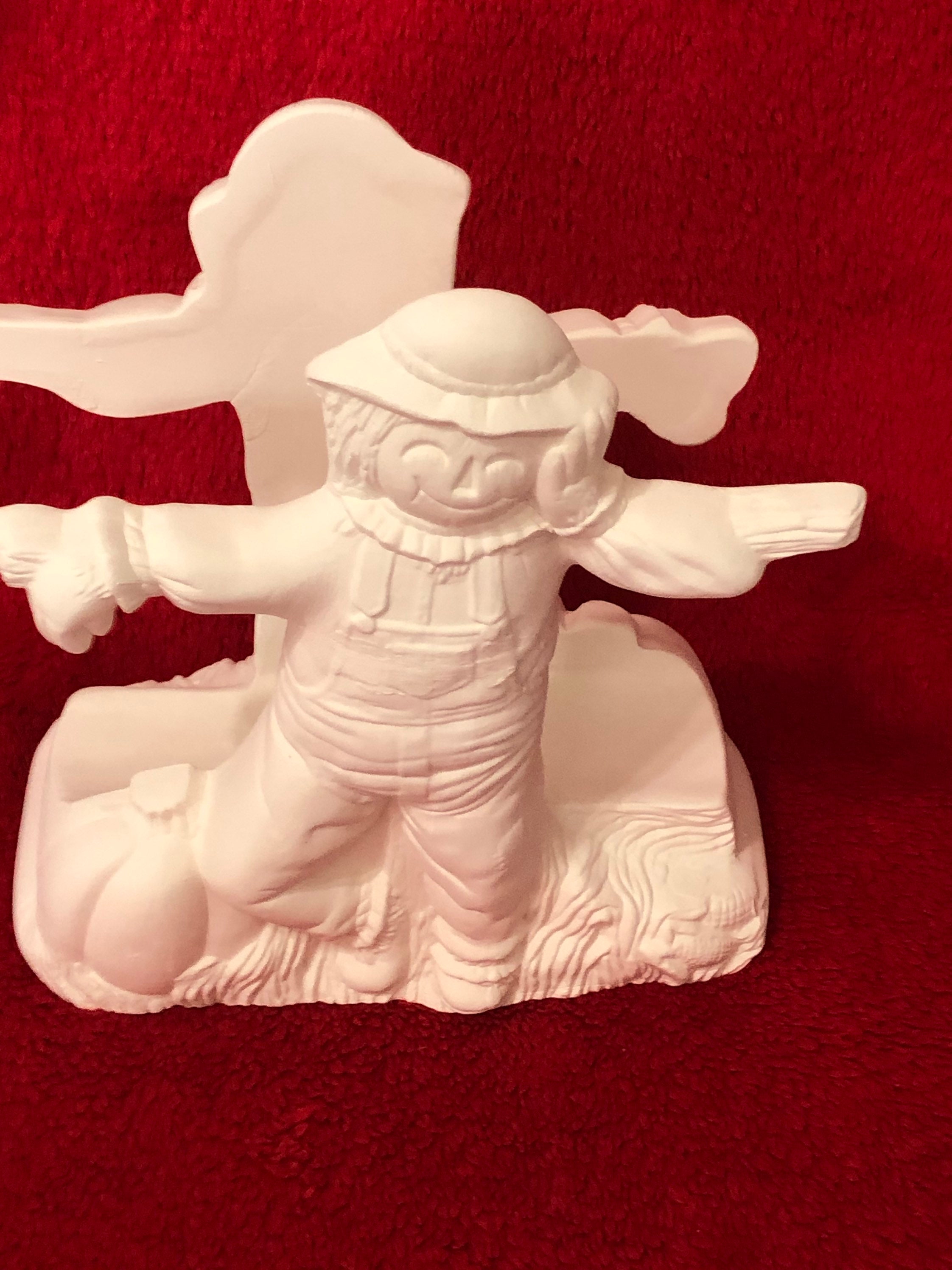 Scarecrow Napkin Holder in Ceramic Bisque Ready to Paint by Etsy