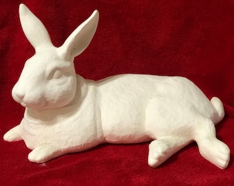 Rare Large Rabbit in ceramic bisque ready to paint