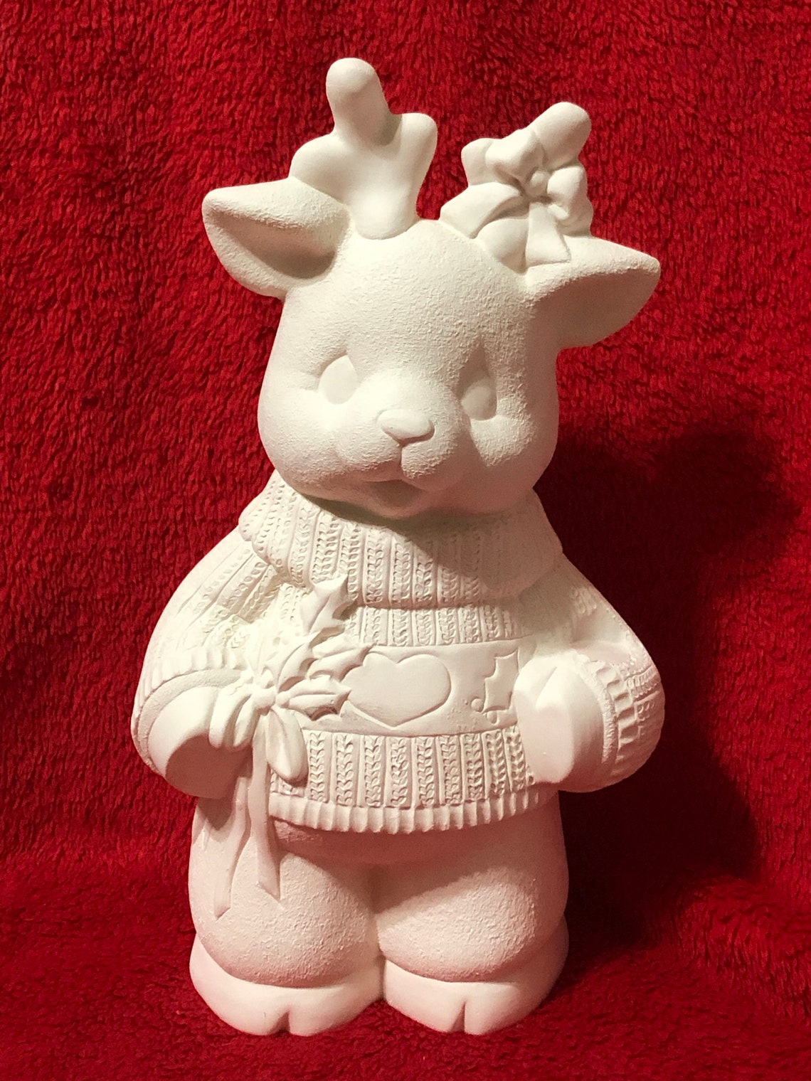 Christmas Reindeer in Ceramic Bisque Ready to Paint Etsy UK