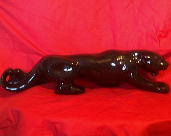 Handmade Ceramic Panther Sculpture - Panther Figurine - Panther Home Decor - Unique Gift for Panther Lovers - Home and Garden - Unique Gifts