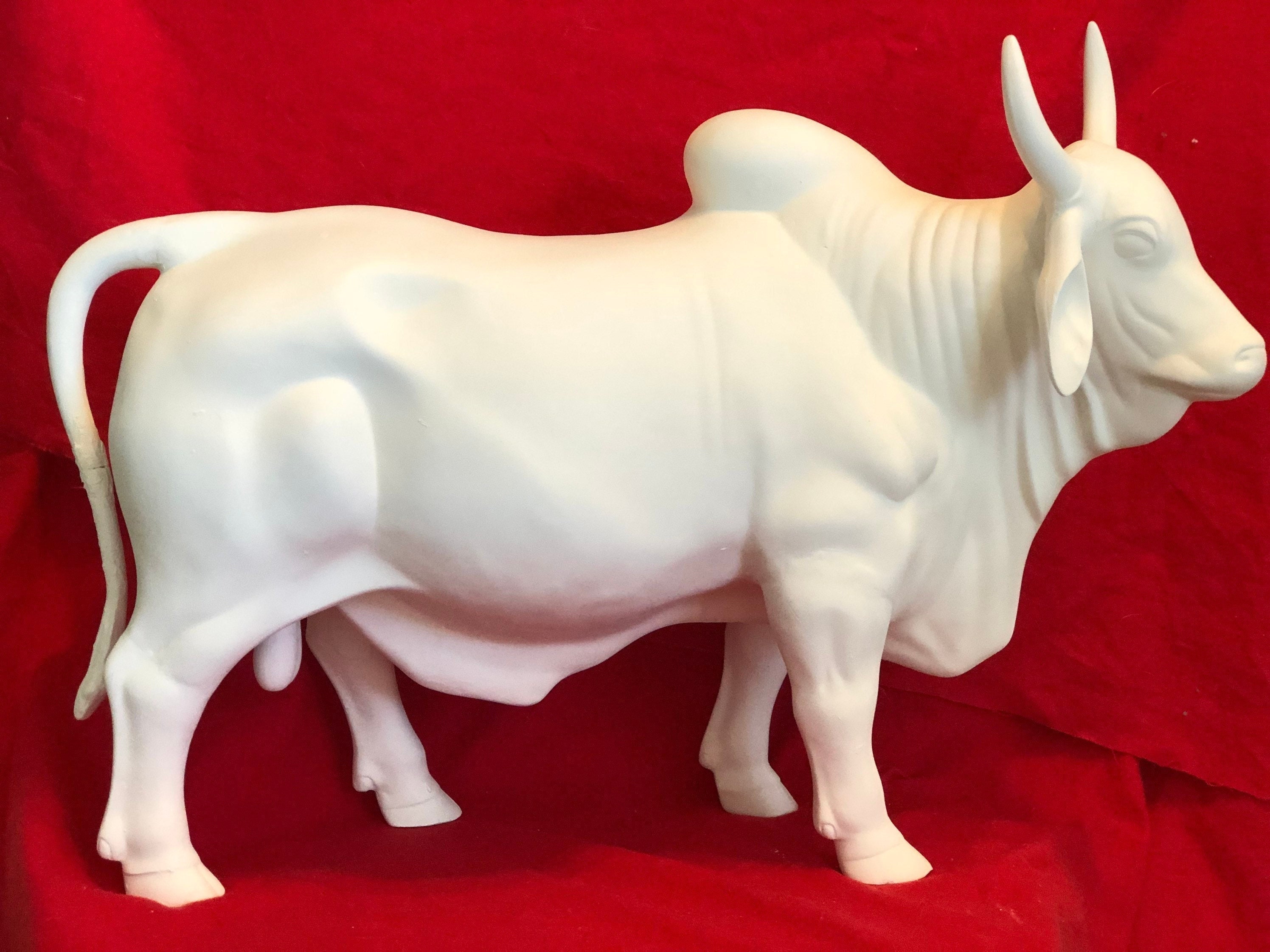 Ceramic Brahma Bull in Bisque Ready to Paint by Jmdceramicsart