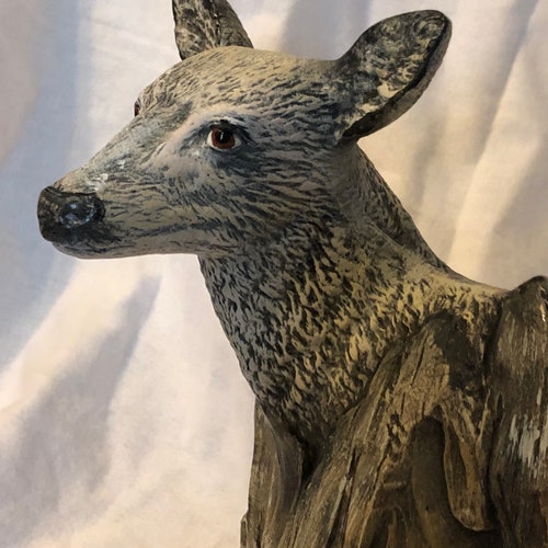 Dry Brushed Ceramic Driftwood Doe using Mayco Softee Stains shops by jmdceramicsart