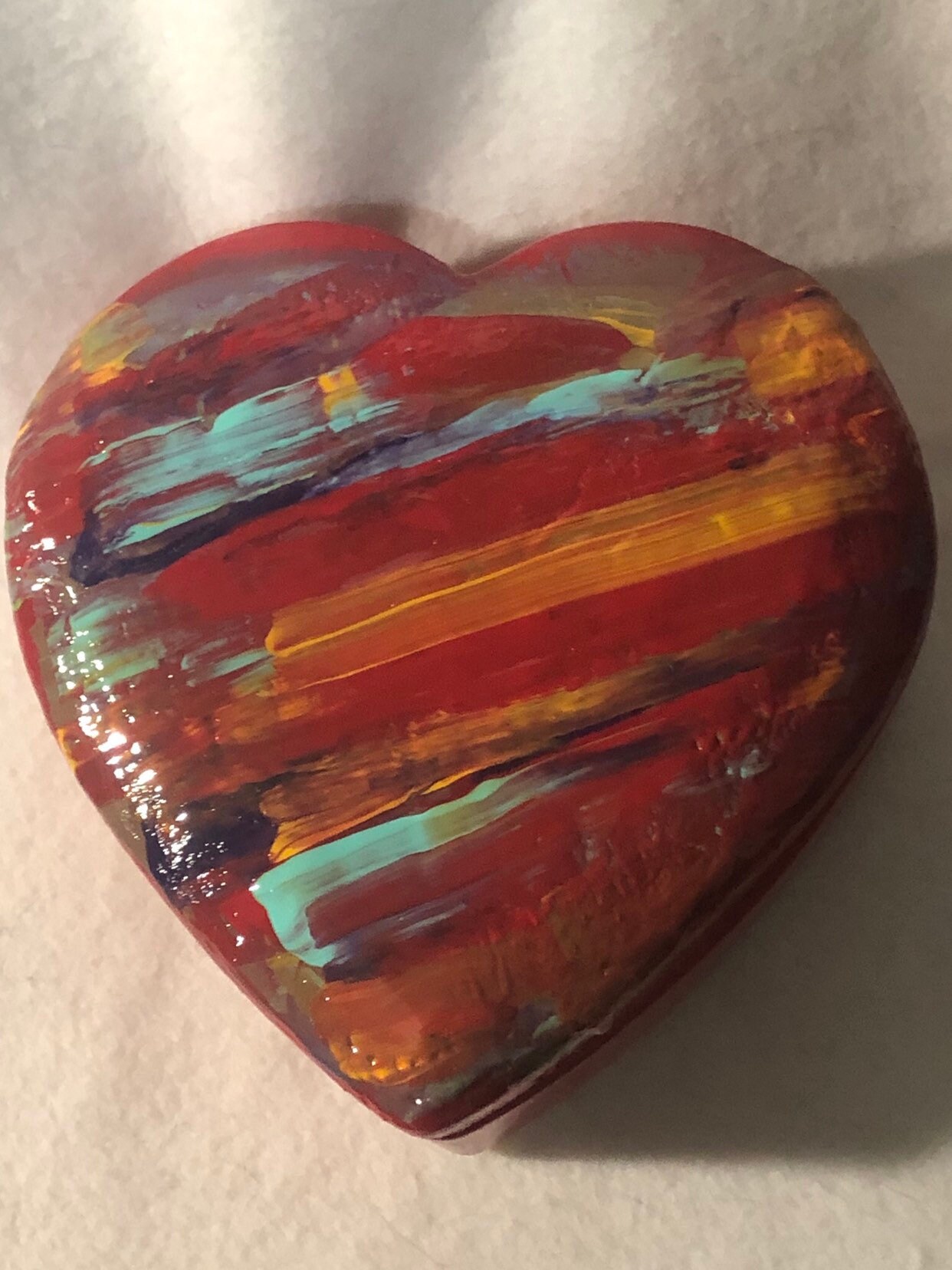 Ceramic Glazed Confetti Jewelry Box or Candy Dish