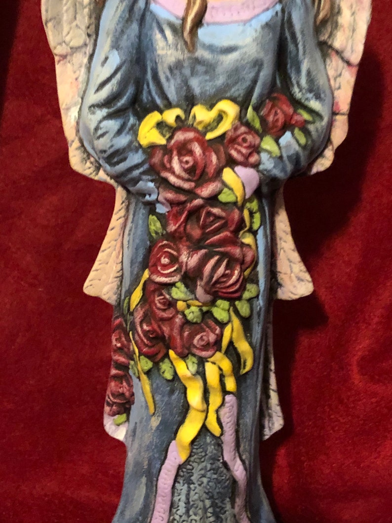 Dry Brushed Ceramic Angel with Roses using Mayco Softee Stains