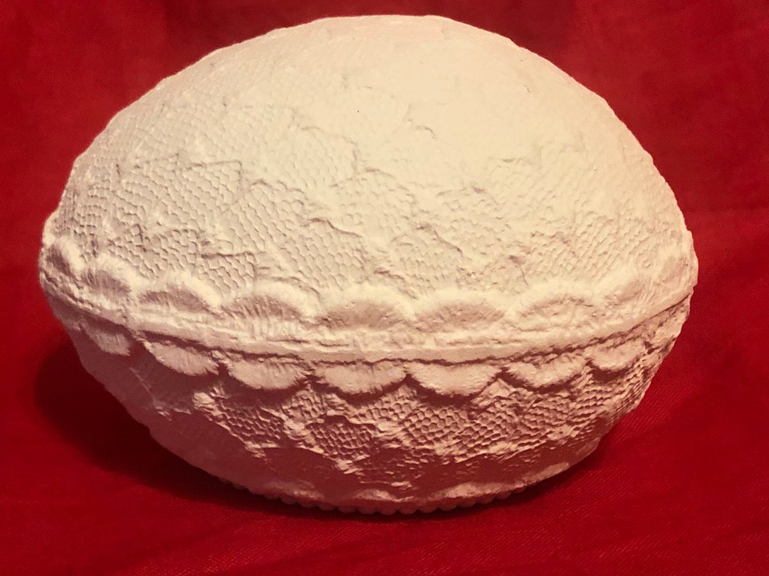 Boothe Molds Vintage Lace Egg in Ceramic Bisque Ready to Paint Etsy