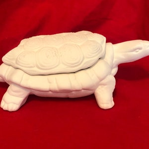 Handmade Ceramic Turtle Jewelry and Candy Dish Ceramic Bisque Turtle Trinket Dish Turtle Sculpture Whimsical Home Decor DIY Turtle image 1