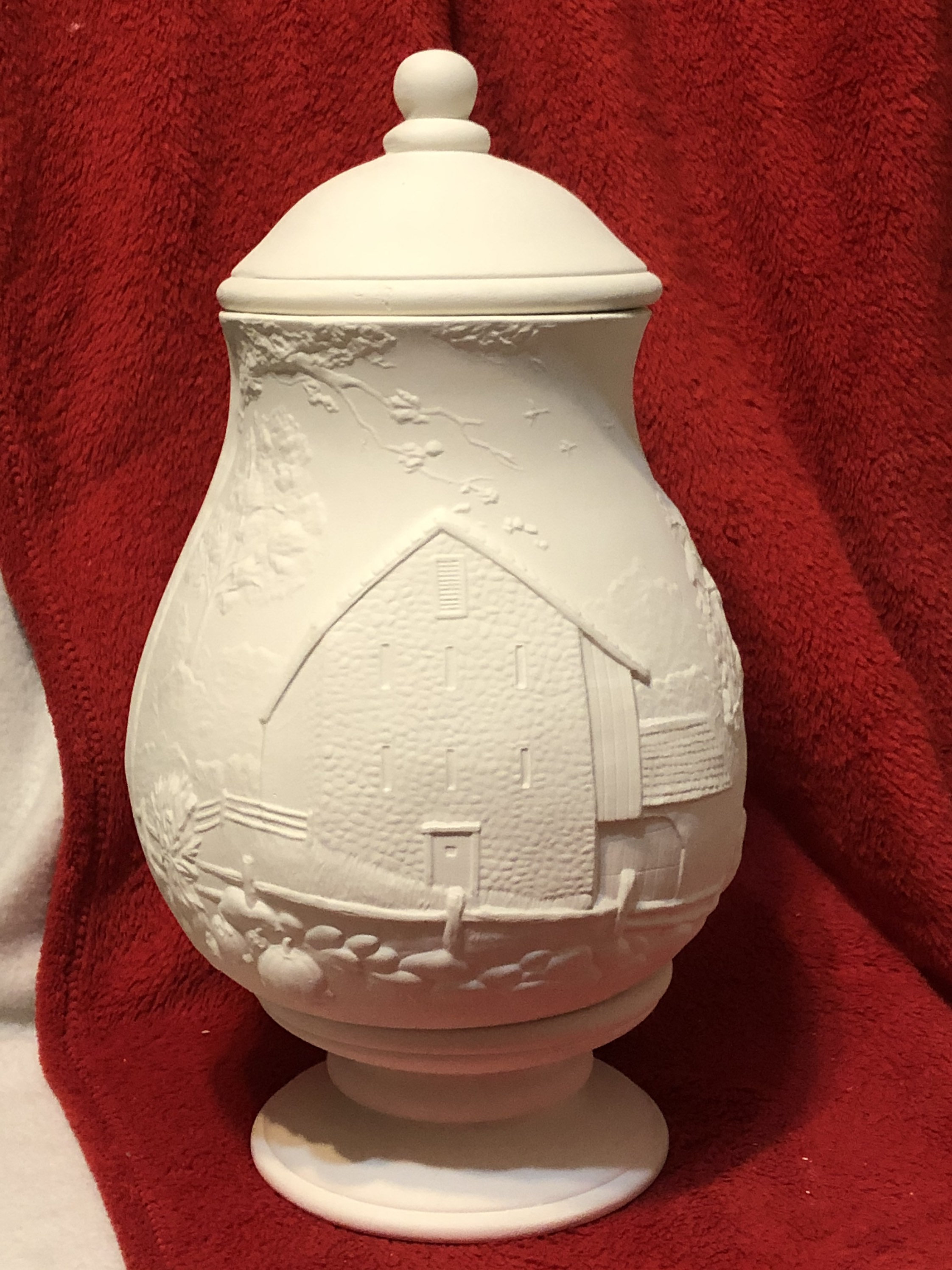 3 piece set Ceramic Scioto Seasons Jar ready to paint