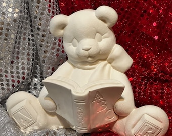 Alphabet Bear in Ceramic Bisque ready to paint by jmdceramicsart