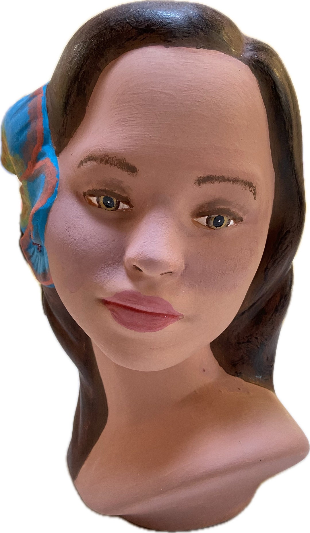 Handmade Collectible Art - Polynesian Home Decor - Polynesian Girl Bust ...