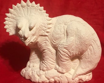 Triceratops in ceramic bisque ready to paint by jmdceramicsart