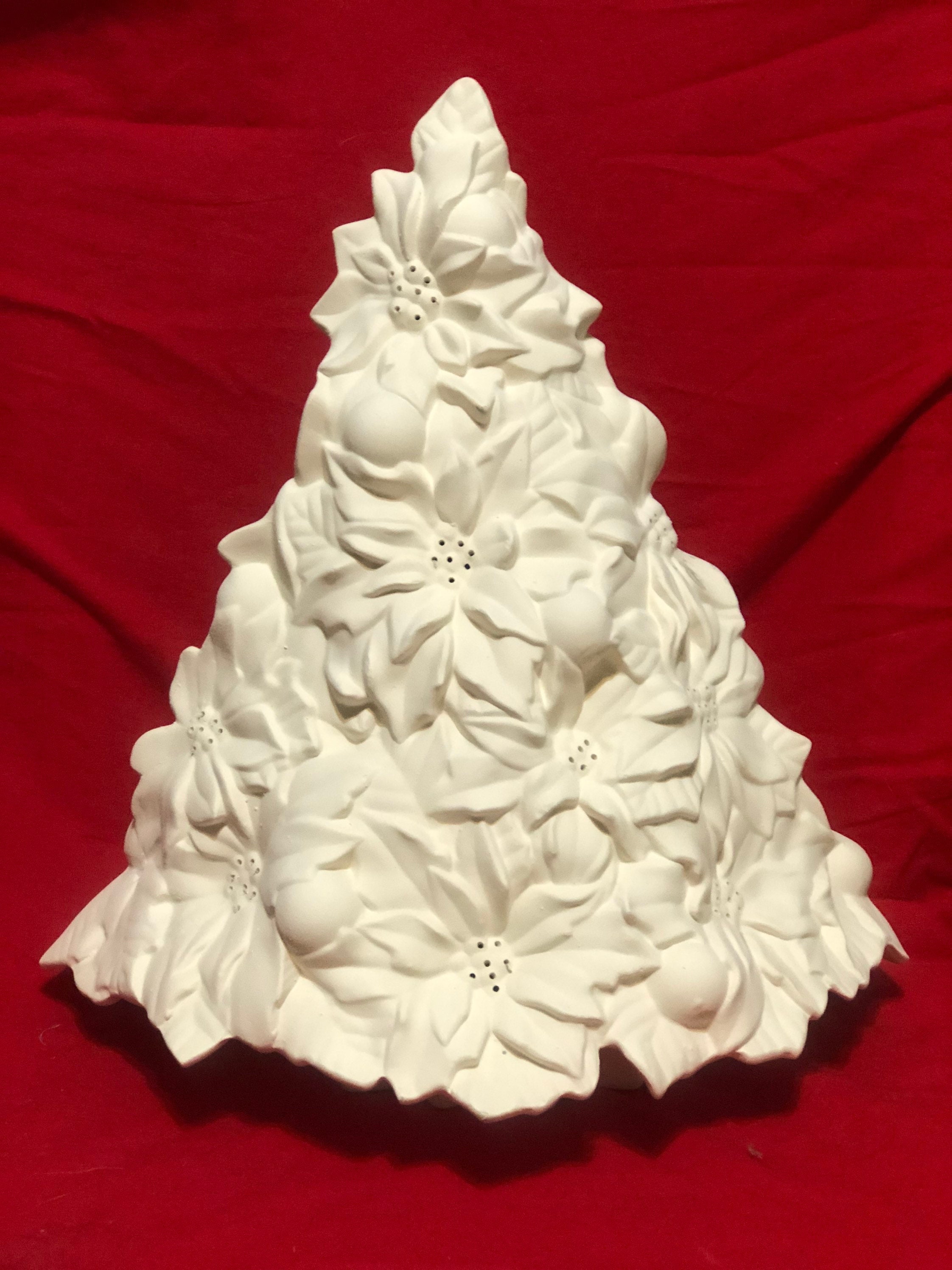 Rare Atlantic Ceramic Poinsettia Tree With Light Kit With Etsy