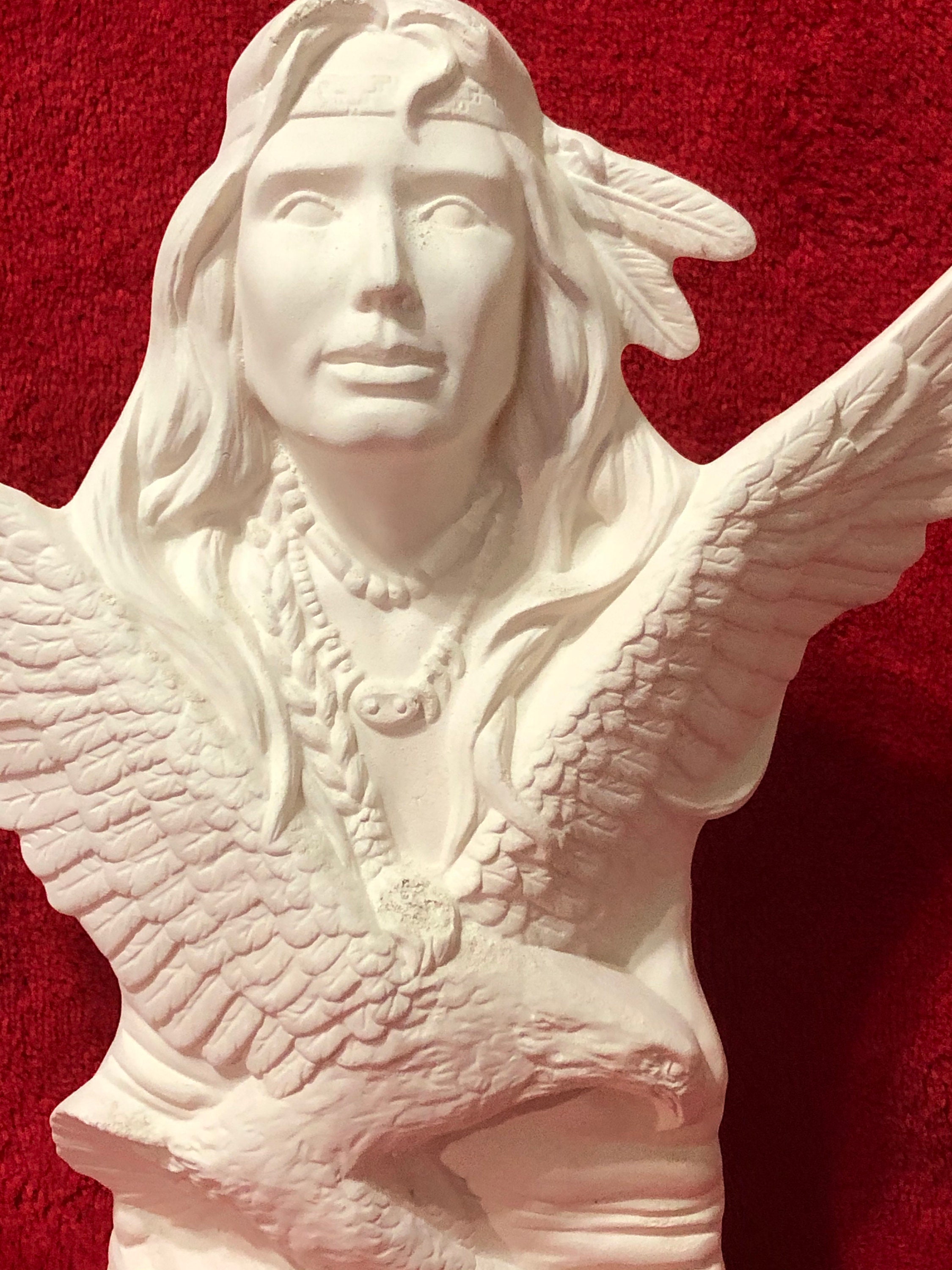 Native American Eagle in ceramic bisque ready to paint by jmdceramicsart