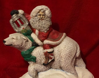 Dry Brushed Ceramic Polar Santa