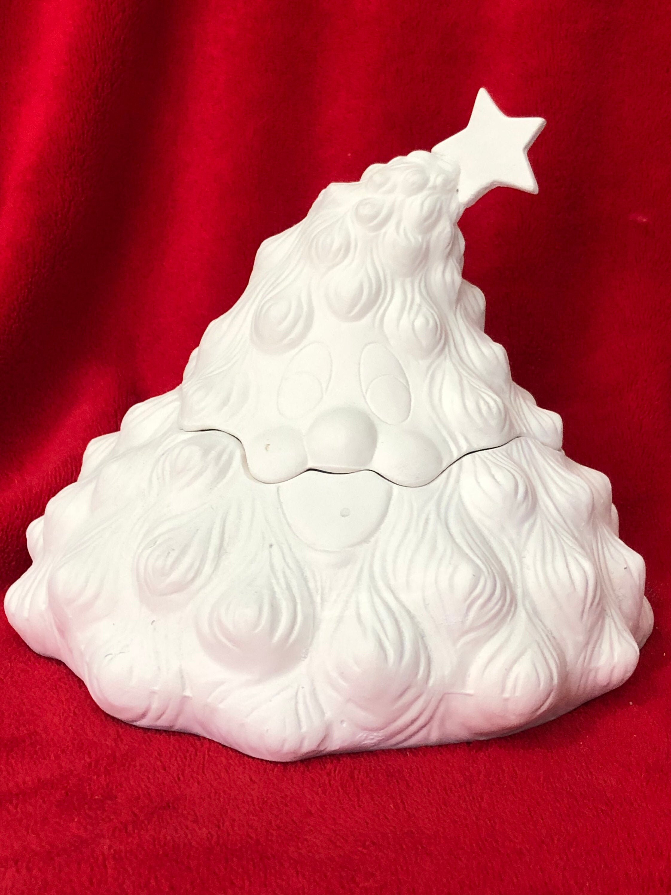 Very Rare Christmas Tree Candy Dish in ceramic bisque ready to paint