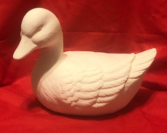 Scioto Molds swimming Duck in ceramic bisque ready to paint by jmdceramicsart
